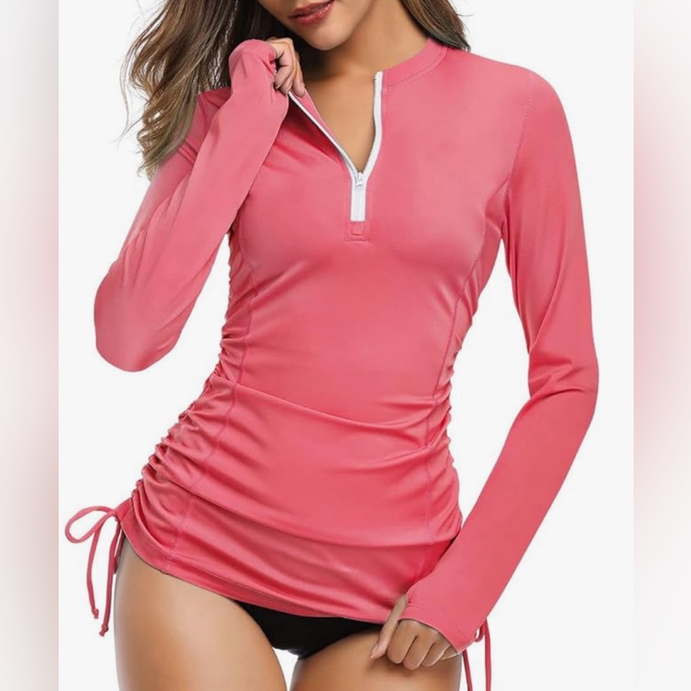 HISKYWIN Long Sleeve UV Sun Protection Rash Guard Wetsuit Swimsuit Top